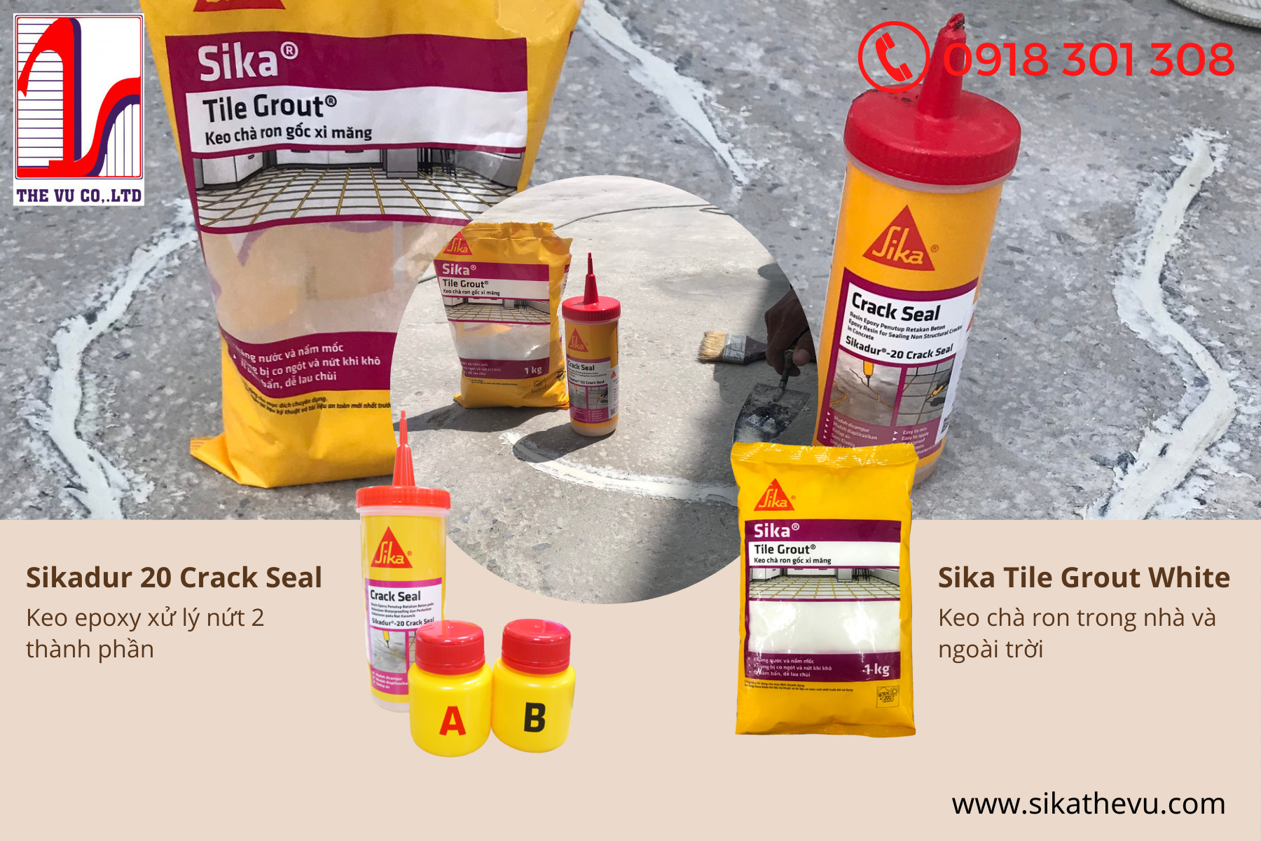 Liệu bạn đã biết công dụng Sika Tile Grout kết hợp với Sikadur 20 Crack Seal chưa? 