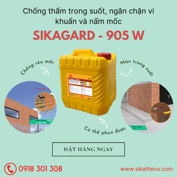 Mua bán Sikagard-905 W (5 lít) Chống thấm trong suốt, ngăn chặn vi khuẩn và nấm mốc giá rẻ tại Cần Thơ